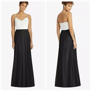 After Six Black Satin Maxi Skirt A-line Evening Braidsmaid Party